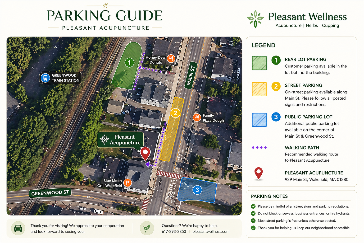 Pleasant Wellness parking guide